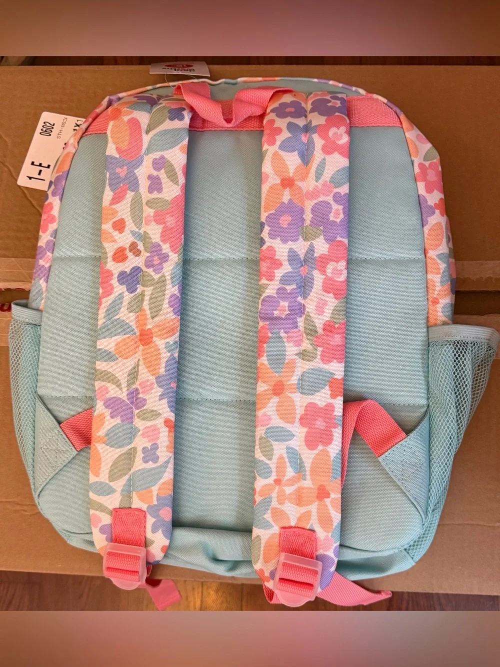 NWT:Kids 16 inches Floral Backpack in Pastel Pink, Blue, Purple w/ laptop sleeve